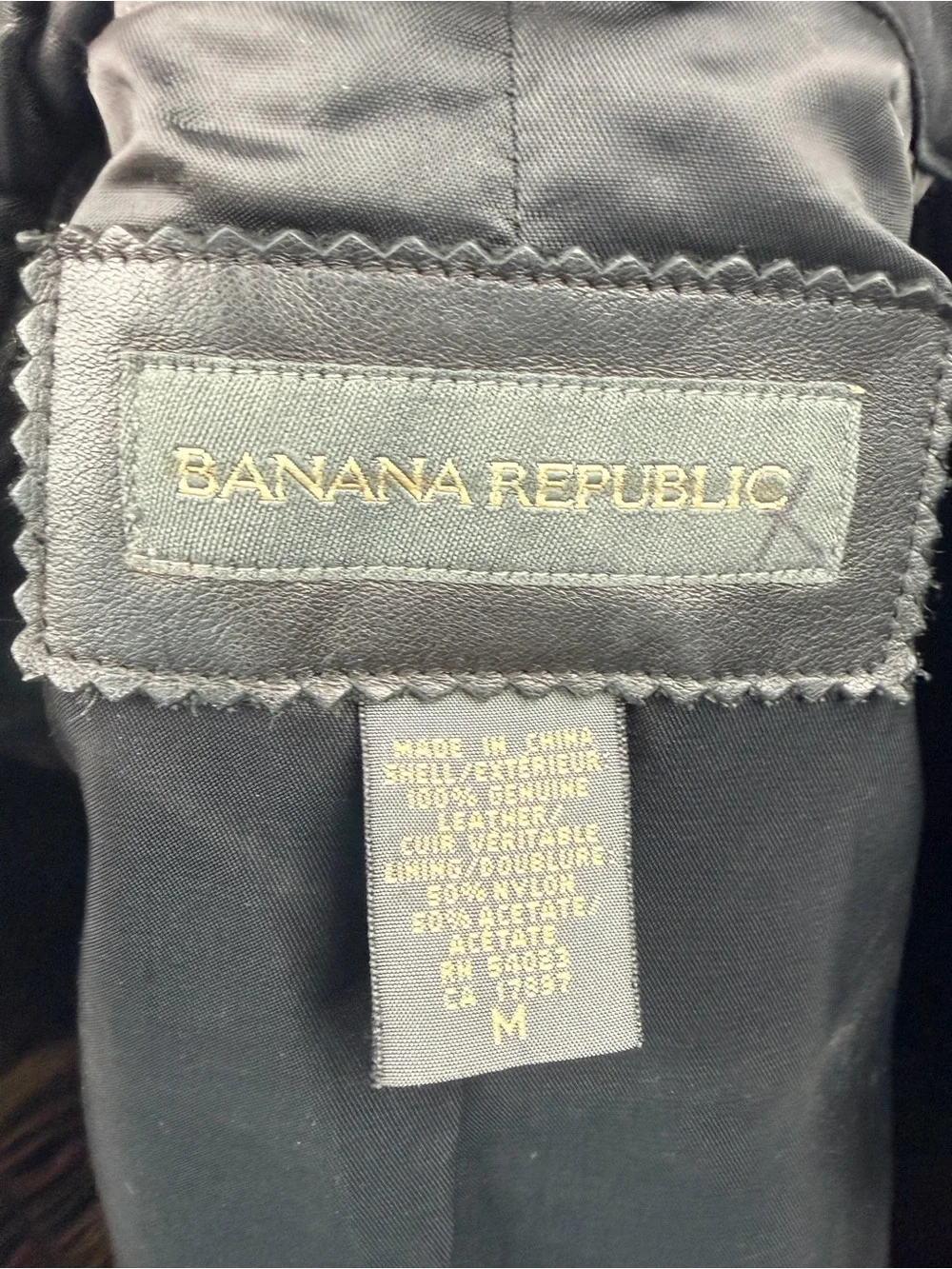 Vintage Banana Republic Black Leather Jacket Women’s M Button Front Collared